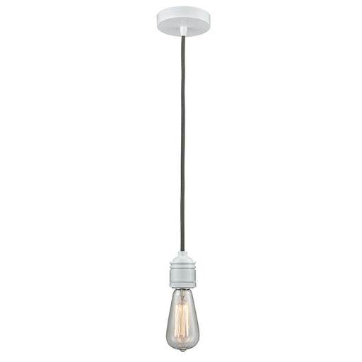 Innovations Winchester Bare Bulb Mini Pendant, White/Gray Cord