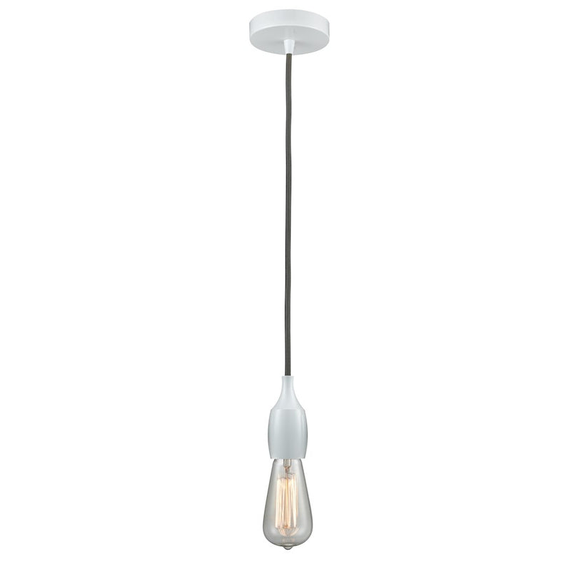 Innovations Chelsea Bare Bulb Mini Pendant, White/Amber/Gray Cord