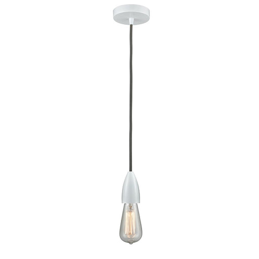 Innovations Fairchild Bare Bulb Mini Pendant, White/Gray Cord