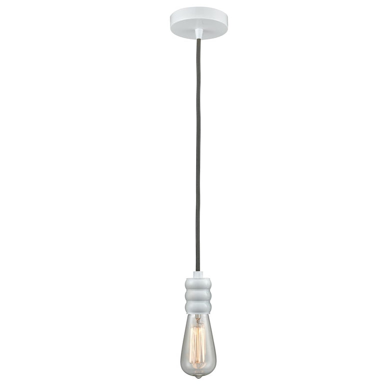 Innovations Gatsby Bare Bulb Mini Pendant, White/Gray Cord