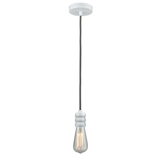 Innovations Gatsby Bare Bulb Mini Pendant, White/Gray Cord