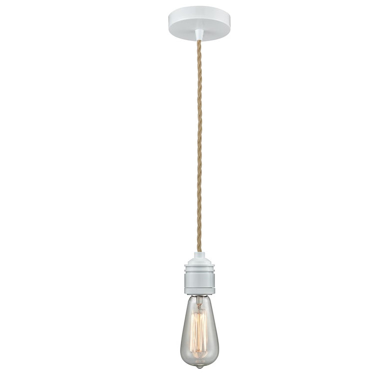 Innovations Winchester Bare Bulb Mini Pendant, White/Rope Cord