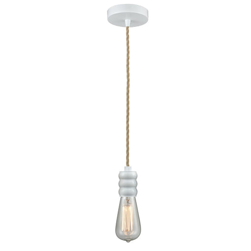 Innovations Gatsby Bare Bulb Mini Pendant, White/Rope Cord