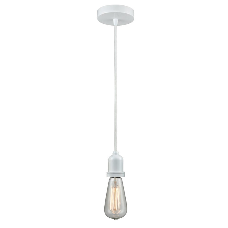 Innovations Whitney Bare Bulb Mini Pendant, White/White Cord