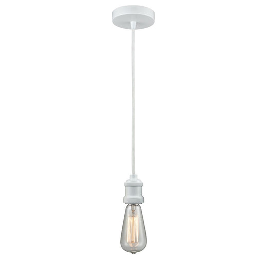 Innovations Edison Bare Bulb Mini Pendant, White/Amber/White Cord