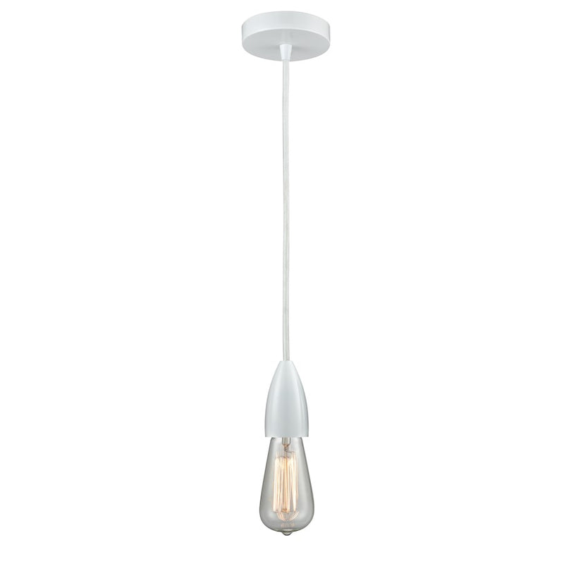 Innovations Fairchild Bare Bulb Mini Pendant, White/White Cord