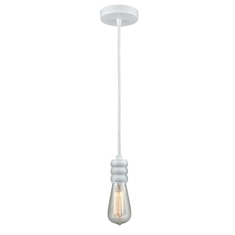 Innovations Gatsby Bare Bulb Mini Pendant, White/White Cord