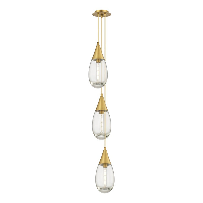 Innovations Malone 3Lt 6" CM Pendant, 6" Canopy, BS/CL - 103-450-1P-BB-G450-6CL
