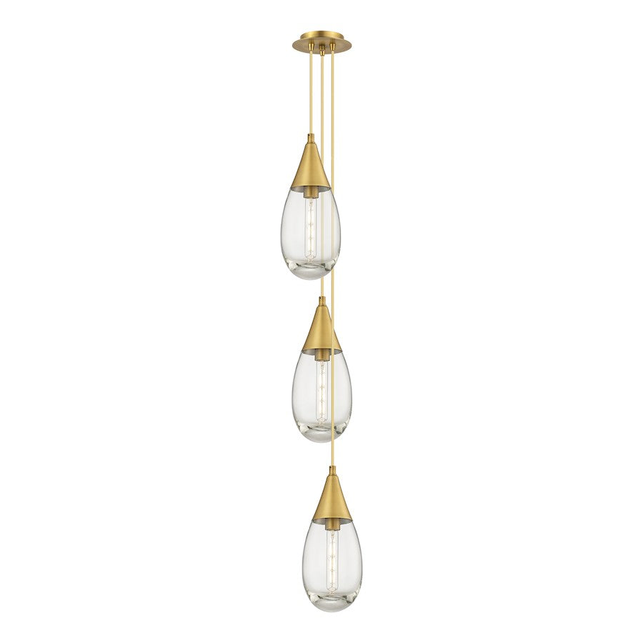 Innovations Malone 3Lt 6" CM Pendant, 6" Canopy, BS/CL - 103-450-1P-BB-G450-6CL