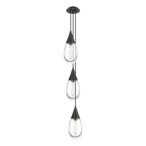Innovations Malone 3Lt 6" CM Pendant, 6" Canopy, BK/CL - 103-450-1P-BK-G450-6CL