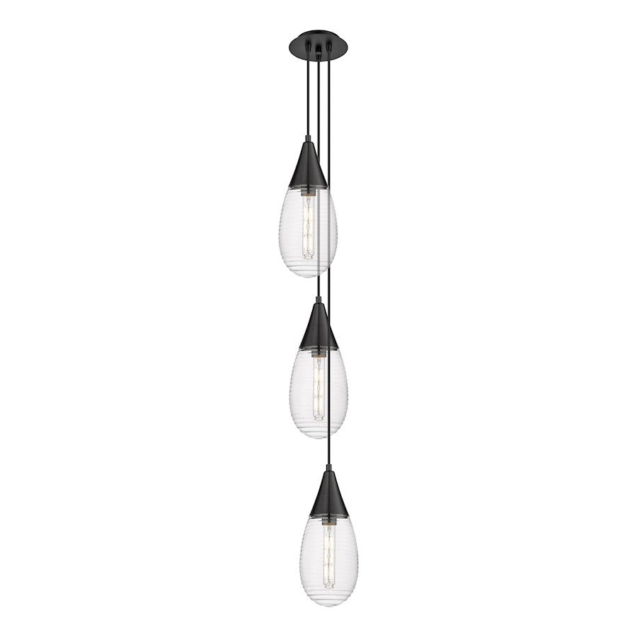 Innovations Malone 3Lt 6" CM Pendant, 6" Cpy, BK/SCL - 103-450-1P-BK-G450-6SCL