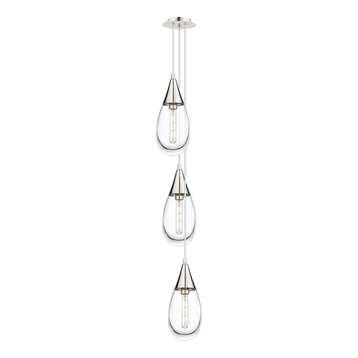 Innovations Malone 3Lt 6" CM Pendant, 6" Canopy, PN/CL - 103-450-1P-PN-G450-6CL