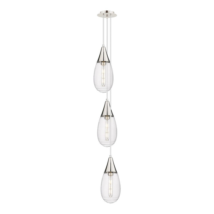 Innovations Malone 3Lt 6" CM Pendant, 6" Cpy, PN/SCL - 103-450-1P-PN-G450-6SCL