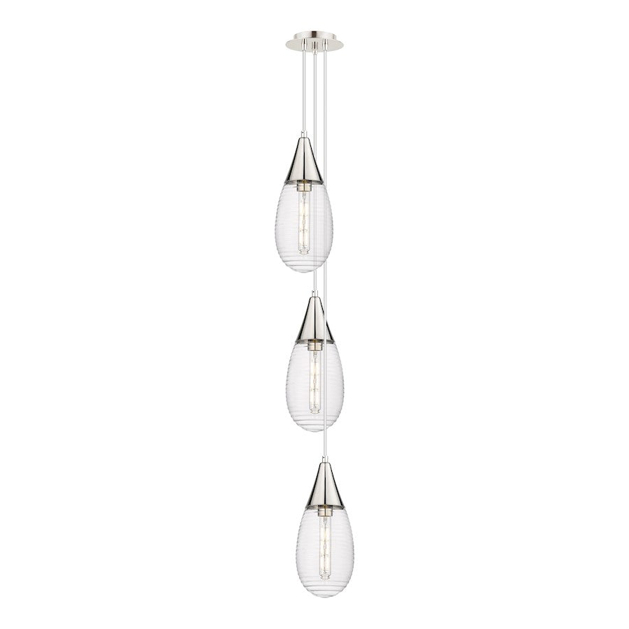 Innovations Malone 3Lt 6" CM Pendant, 6" Cpy, PN/SCL - 103-450-1P-PN-G450-6SCL