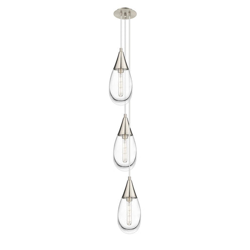 Innovations Malone 3Lt 6" CM Pendant, 6" Canopy, SN/CL - 103-450-1P-SN-G450-6CL