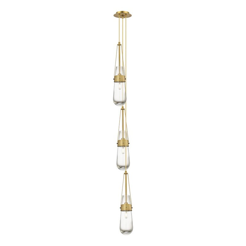 Innovations Milan 3Lt 4" CM Pendant, 6" Canopy, BS/CL - 103-452-1P-BB-G452-4CL