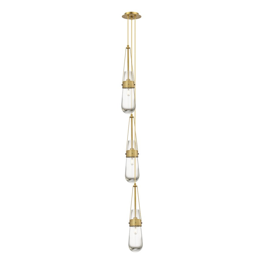 Innovations Milan 3Lt 4" CM Pendant, 6" Canopy, BS/CL - 103-452-1P-BB-G452-4CL