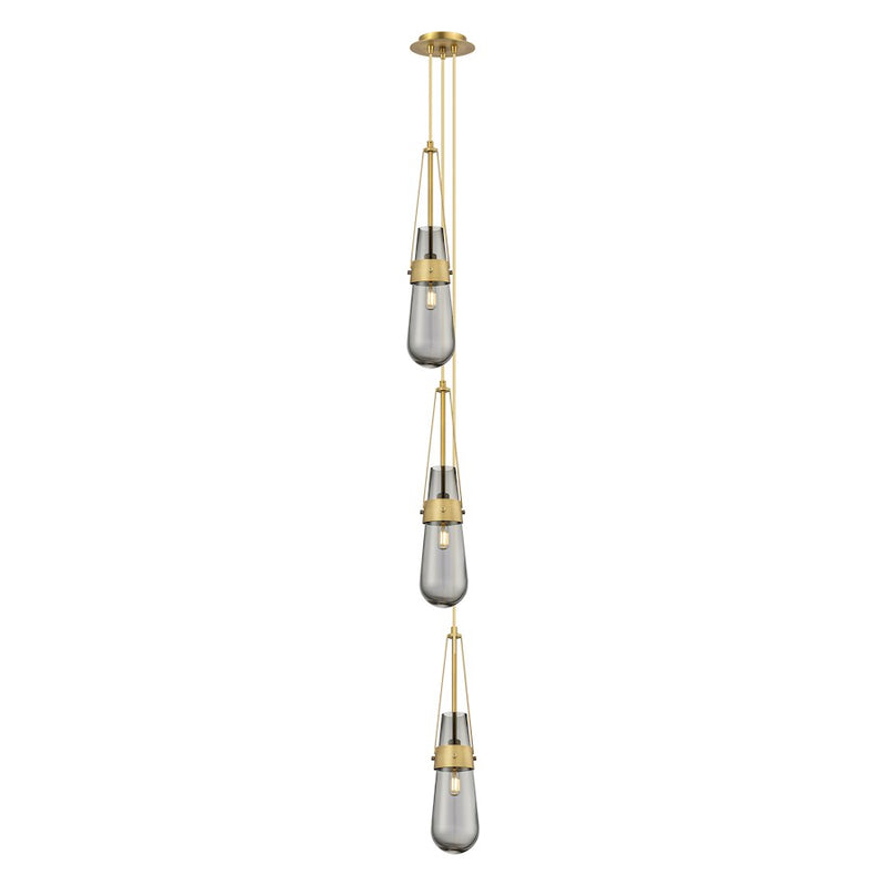 Innovations Milan 3Lt 4" CM Pendant, 6" Canopy, BS/SM - 103-452-1P-BB-G452-4SM