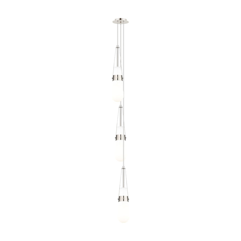 Innovations Milan 6in 3-Light Multi Pendant | Polished Nickel and Glossy White Glass | Kitchen Island & Dining Room | Model 103-452-1P-PN-G452-4GWH
