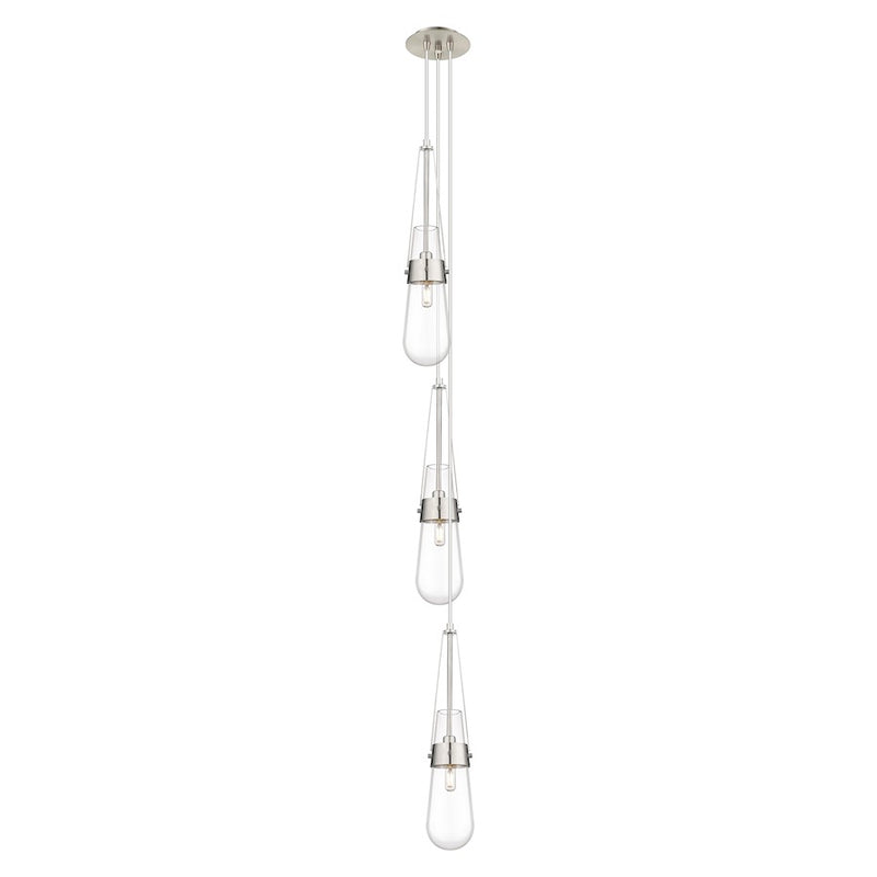 Innovations Milan 3Lt 4" CM Pendant, 6" Canopy, SN/CL - 103-452-1P-SN-G452-4CL