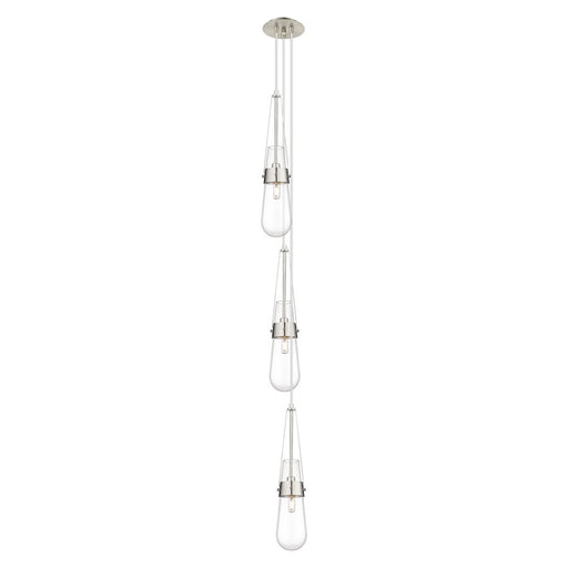 Innovations Milan 3Lt 4" CM Pendant, 6" Canopy, SN/CL - 103-452-1P-SN-G452-4CL