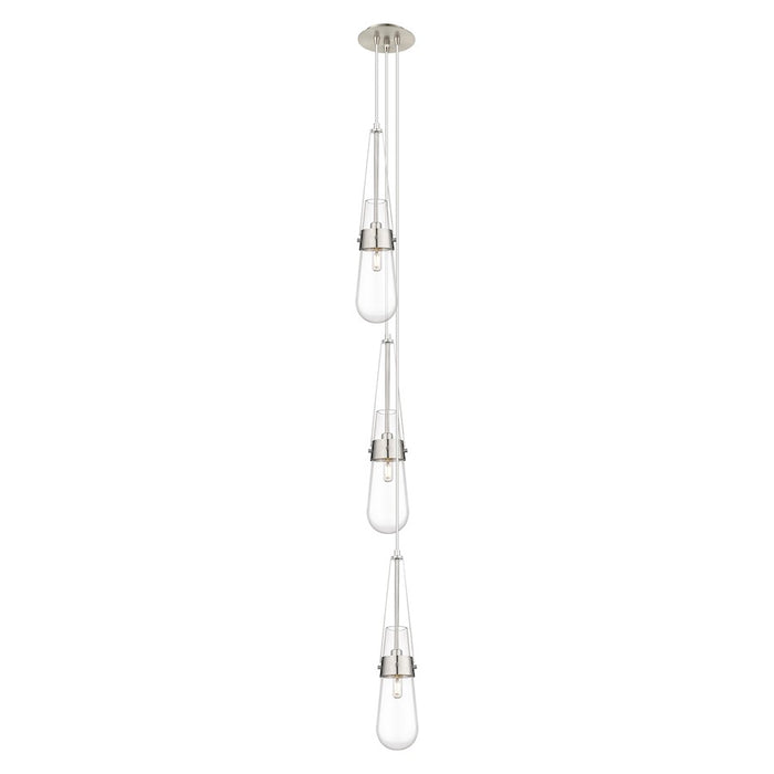 Innovations Milan 3Lt 4" CM Pendant, 6" Canopy, SN/CL - 103-452-1P-SN-G452-4CL