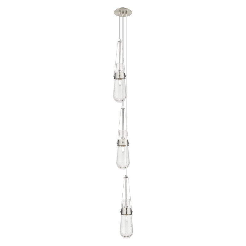 Innovations Milan 6in 3-Light Pendant | Art Deco Brushed Satin Nickel and Seedy Glass | Kitchen Island & Dining Room | Model 103-452-1P-SN-G452-4SDY