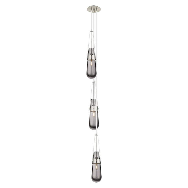 Innovations Milan 3Lt 4" CM Pendant, 6" Canopy, SN/SM - 103-452-1P-SN-G452-4SM