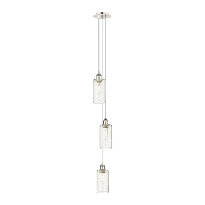 Innovations Crown Point 7in 3-Light Multi Pendant | Art Deco Polished Nickel and Seedy Glass | Kitchen Island & Dining | Model 103B-3P-PN-G434-7SDY