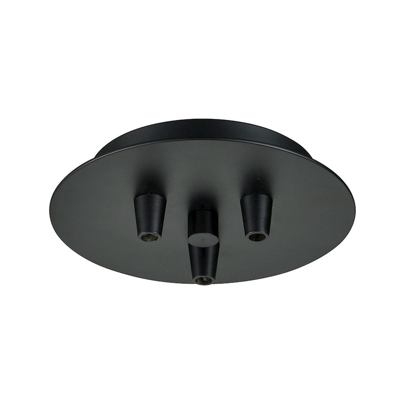 Innovations 103BK Custom Cord 3 Light Multi Port Canopy, Matte Black