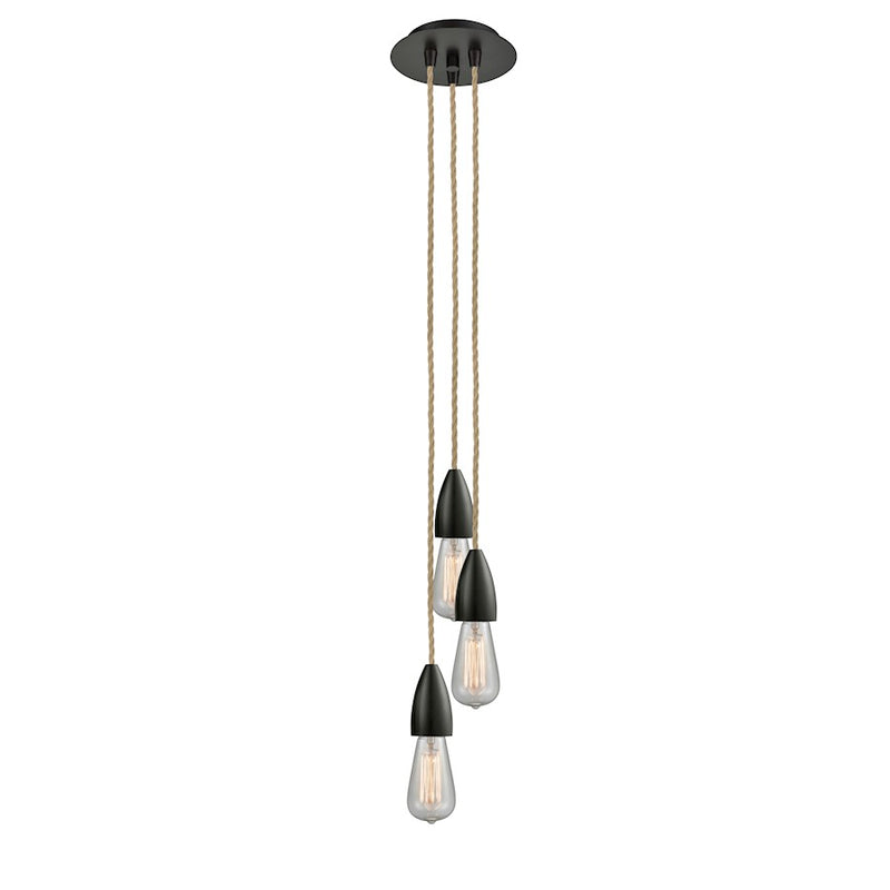 Innovations Fairchild Bare Bulb 3-Light Multi-Pendant | Industrial Oil Rubbed Bronze | Kitchen Island & Dining Room | Model 103OB-10RE-4OB