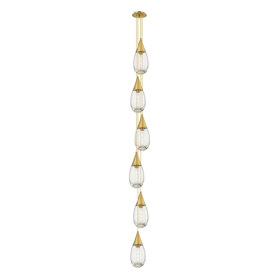Innovations Milan 6Lt 4" CM Pendant, 6" Canopy, BS/CL - 106-450-1P-BB-G450-6CL