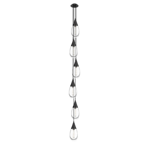 Innovations Milan 6Lt 4" CM Pendant, 6" Canopy, BK/CL - 106-450-1P-BK-G450-6CL