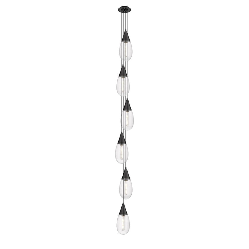 Innovations Milan 6Lt 4" CM Pendant, 6" Canopy, BK/SM - 106-450-1P-BK-G450-6SCL
