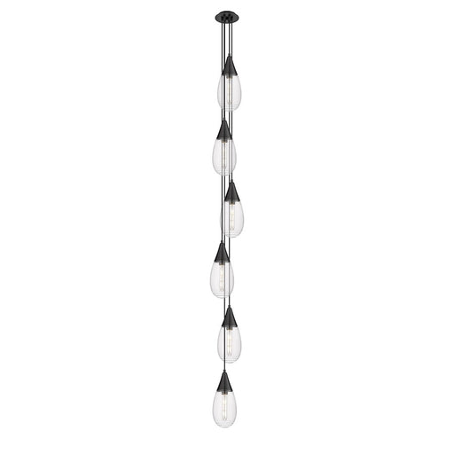 Innovations Milan 6Lt 4" CM Pendant, 6" Canopy, BK/SM - 106-450-1P-BK-G450-6SCL