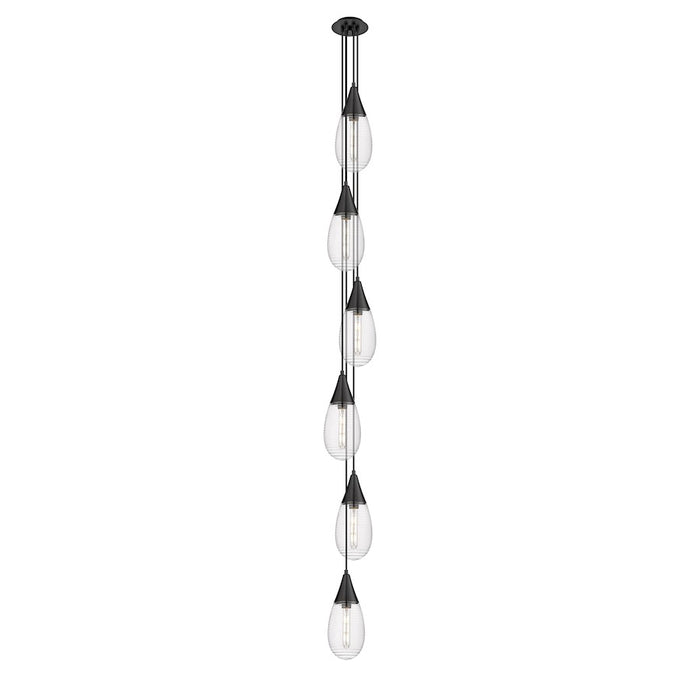 Innovations Milan 6Lt 4" CM Pendant, 6" Canopy, BK/SM - 106-450-1P-BK-G450-6SCL