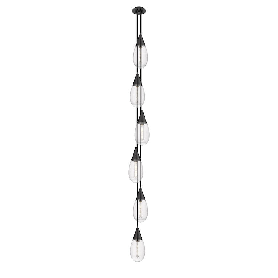 Innovations Milan 6Lt 4" CM Pendant, 6" Canopy, BK/SM - 106-450-1P-BK-G450-6SCL
