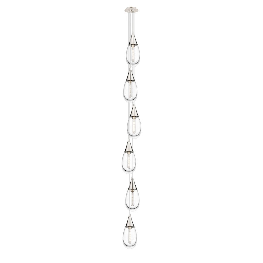 Innovations Milan 6Lt 4" CM Pendant, 6" Canopy, PN/CL - 106-450-1P-PN-G450-6CL