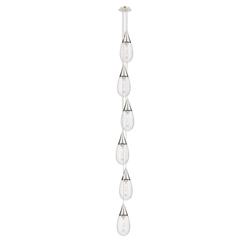 Innovations Milan 6Lt 4" CM Pendant, 6" Canopy, PN/SM - 106-450-1P-PN-G450-6SCL
