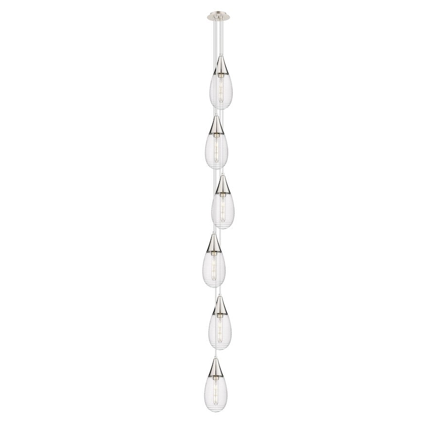 Innovations Milan 6Lt 4" CM Pendant, 6" Canopy, PN/SM - 106-450-1P-PN-G450-6SCL
