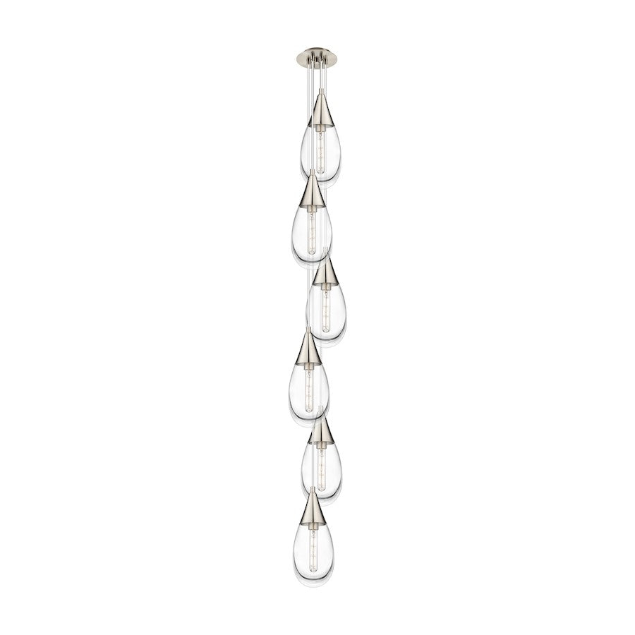 Innovations Milan 6Lt 4" CM Pendant, 6" Canopy, SN/CL - 106-450-1P-SN-G450-6CL