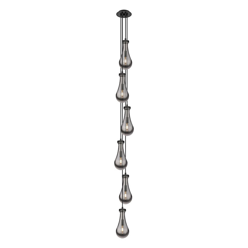 Innovations Owego 3Lt 5" CM Pendant, 6" Canopy, BK/SM - 106-451-1P-BK-G451-5SM