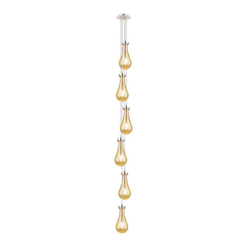 Innovations Owego 7in 6-Light Multi Pendant | Art Deco Polished Nickel and Mercury Glass | Kitchen Island & Dining | Model 106-451-1P-PN-G451-5ME