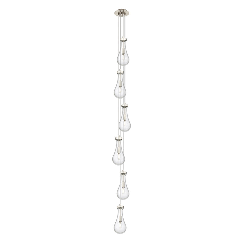 Innovations Owego 7in 6-Light Pendant | Art Deco Brushed Satin Nickel and Seedy Glass | Kitchen Island & Dining Room | Model 106-451-1P-SN-G451-5SDY