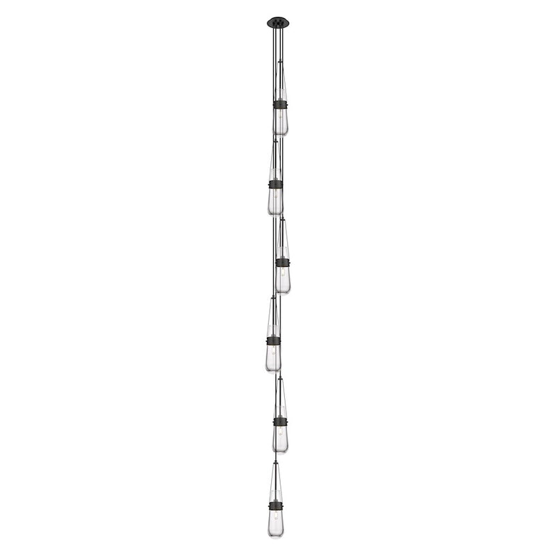 Innovations Owego 6Lt 5" CM Pendant, 6" Canopy, BK/CL - 106-452-1P-BK-G452-4CL