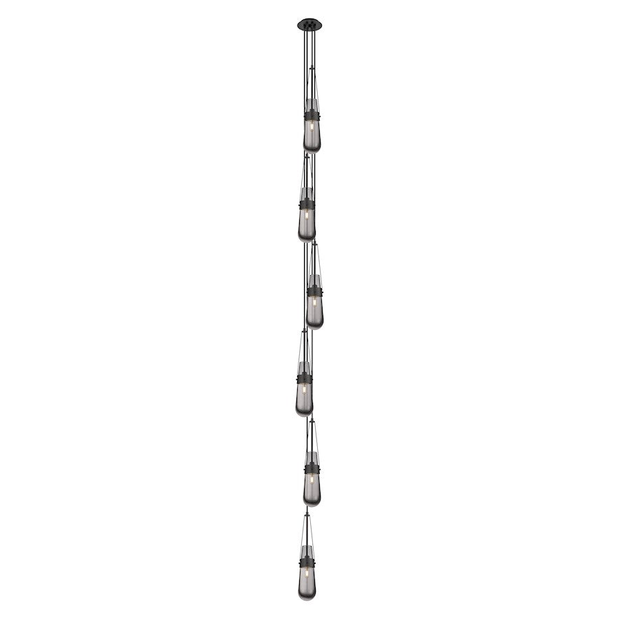 Innovations Owego 6Lt 5" CM Pendant, 6" Canopy, BK/SM - 106-452-1P-BK-G452-4SM