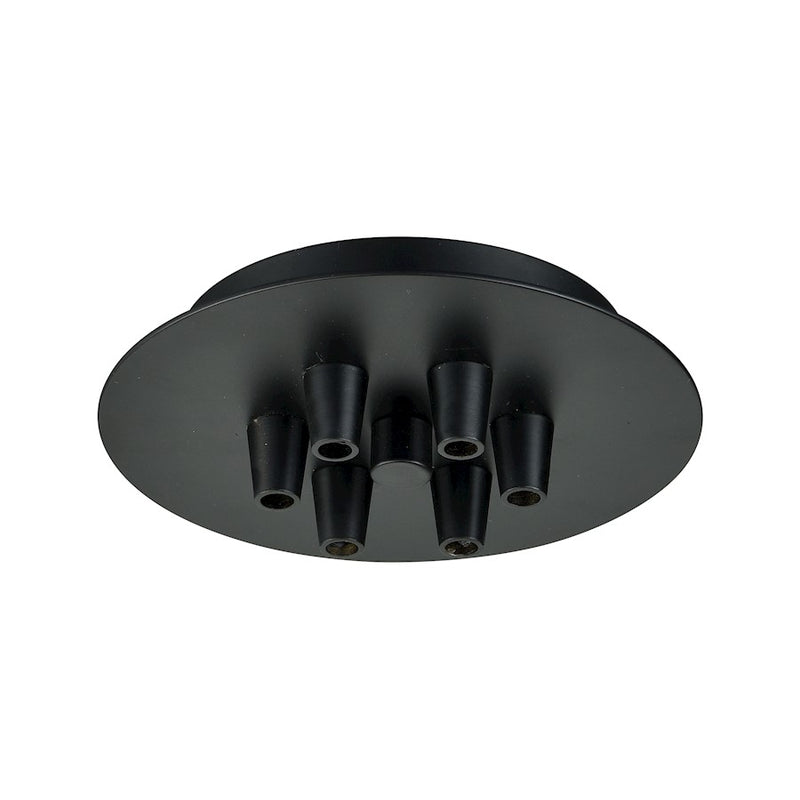 Innovations 106-BK Custom Cord 6 Light Multi Port Canopy, Matte Black