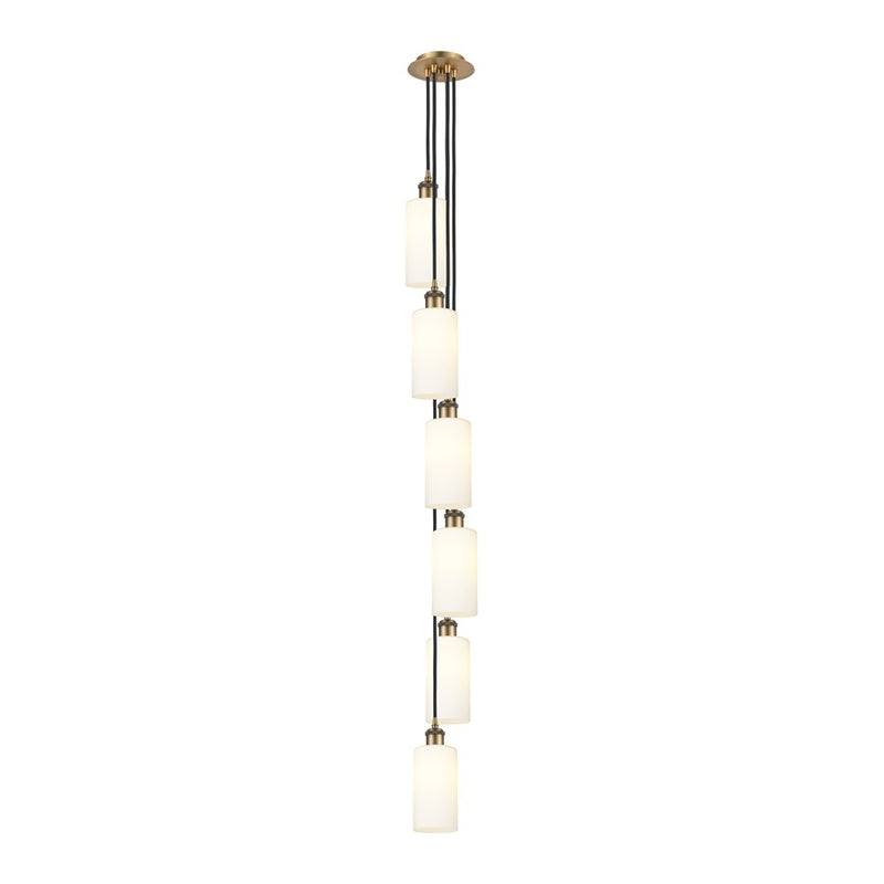 Innovations Crown Point 6Lt 7" Cord Multi Pendant, BRS/WH - 106B-6P-BB-G434-7WH
