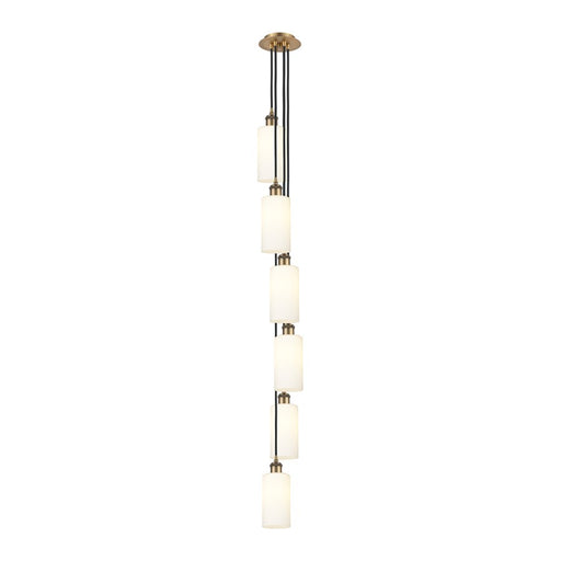 Innovations Crown Point 6Lt 7" Cord Multi Pendant, BRS/WH - 106B-6P-BB-G434-7WH