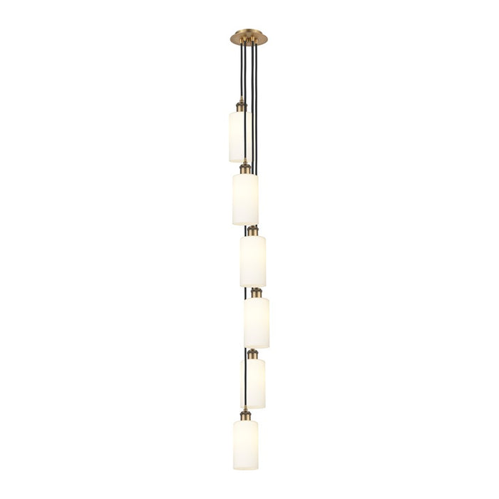 Innovations Crown Point 6Lt 7" Cord Multi Pendant, BRS/WH - 106B-6P-BB-G434-7WH
